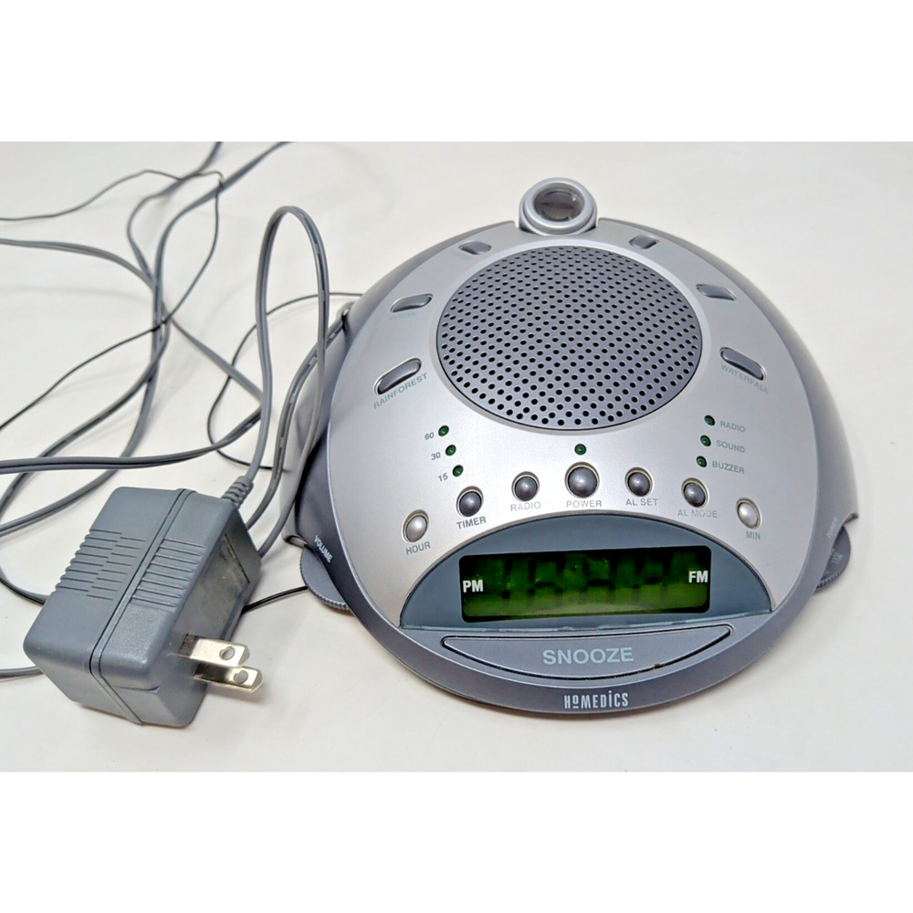 Homedics SS-4000 SoundSpa Alarm Clock Radio Projection Sound Machine - Tested